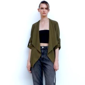 Zara Olive Green Jacket Size Medium